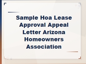 Arizona Hoa Lease Approval Appeal Letter Template